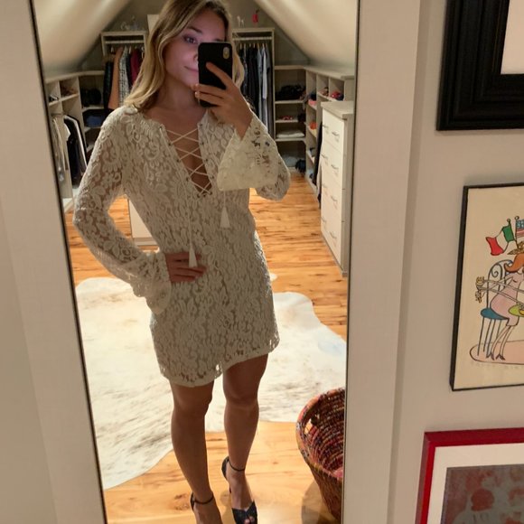 Forever 21 Dresses & Skirts - White Lace Long Sleeve Dress